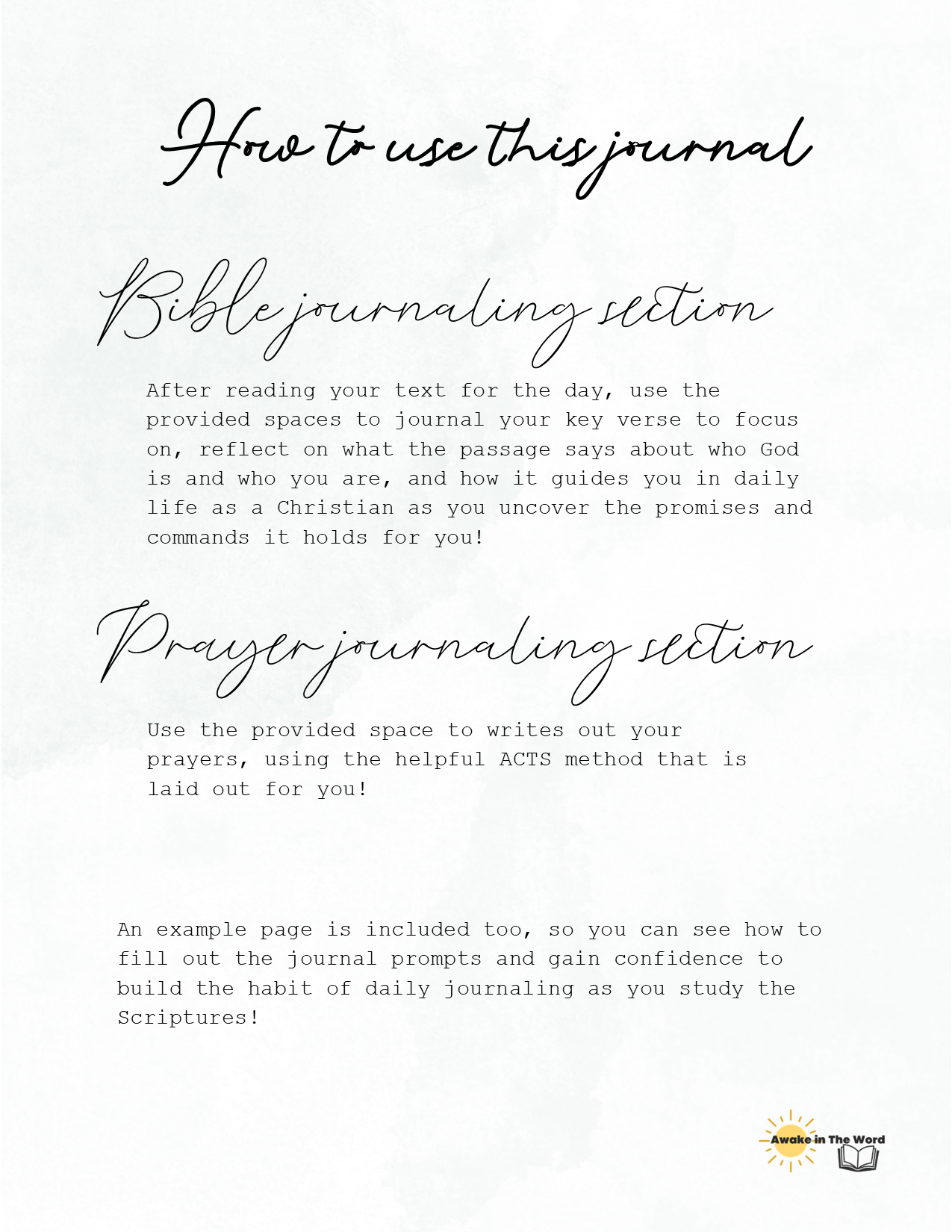 Scripture + Prayer Journal