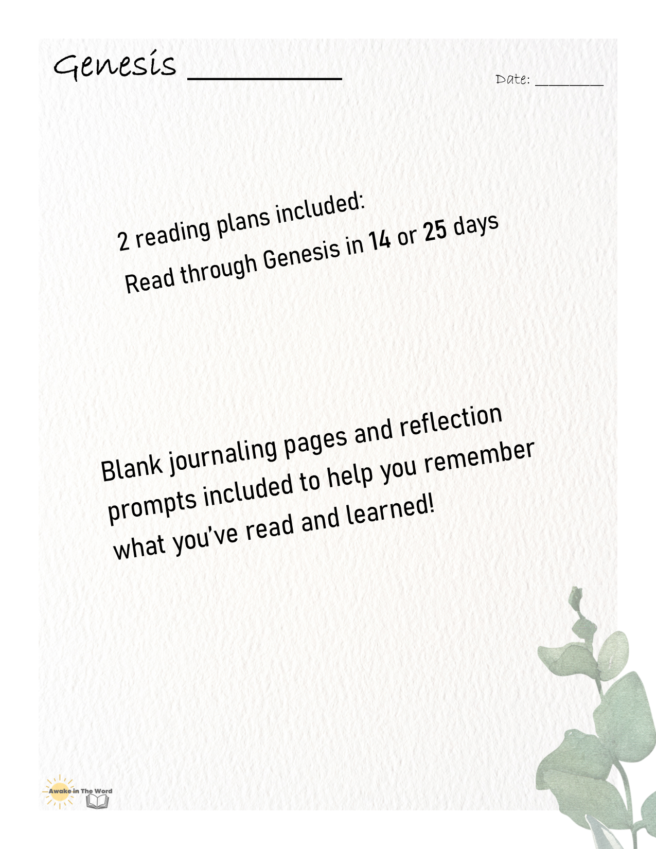 Genesis - Reading plan